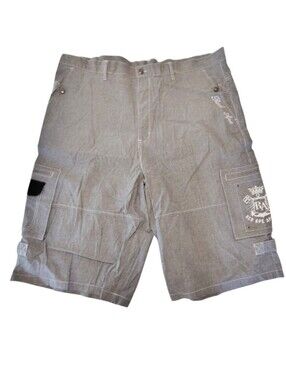 Red Ape Apparel Hip Hop Gray and White Baggy Streetwear Shorts Size 44 Mens